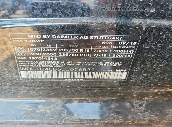 WDCTG4EB5LU026532 2020 MERCEDES-BENZ GLA Black 