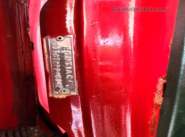 237676P248042 1966 PONTIAC LEMANS RWD Red Widok naklejki z numerem VIN