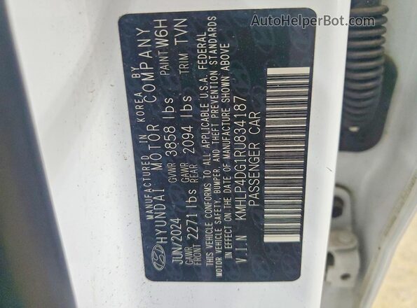 KMHLP4DG1RU834187 2024 HYUNDAI ELANTRA White Вид наклейки з VIN-кодом