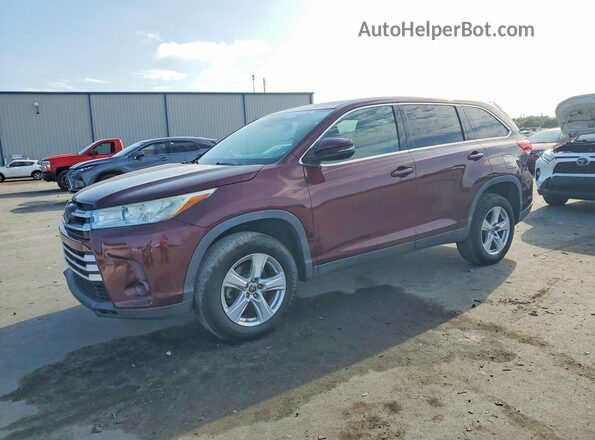 5TDZZRFH9KS296411 2019 TOYOTA HIGHLANDER Red Rear left