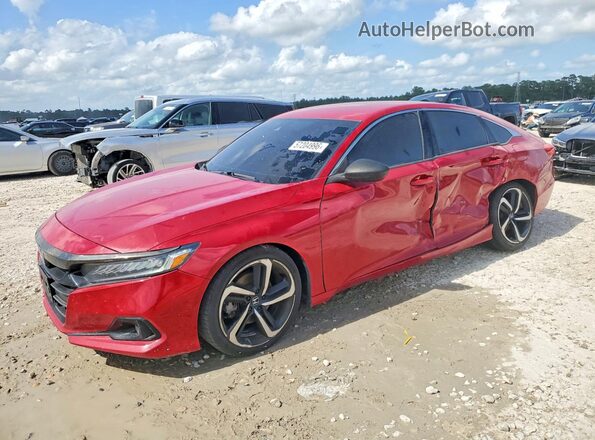 1HGCV1F30NA000265 2022 HONDA ACCORD Red Trasero izquierdo