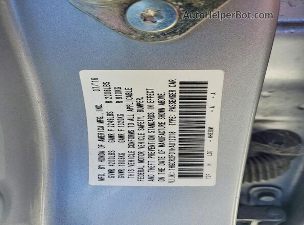 1HGCR2F31HA012018 2017 HONDA ACCORD Silver 