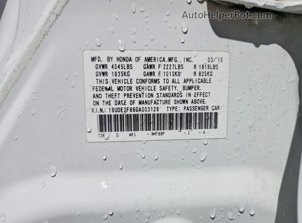 19UDE2F86GA003129 2016 ACURA ILX White 