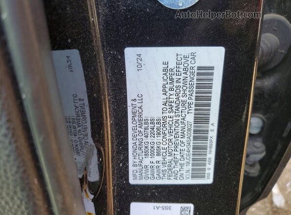19UDE4H34SA008027 2025 ACURA INTEGRA Black Widok komory silnika