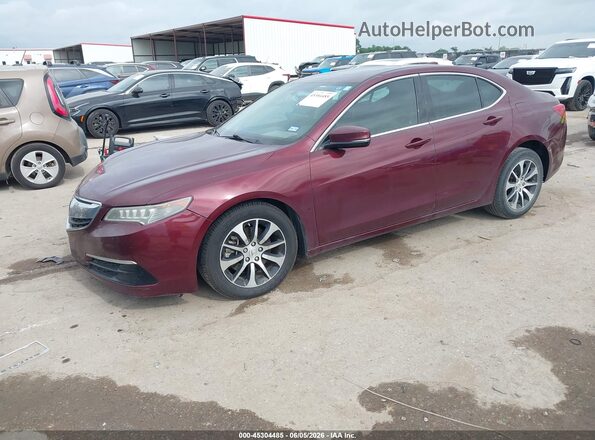 19UUB1F31GA010206 2016 ACURA TLX Maroon Առջևի ձախ երեք քառորդ տեսարան