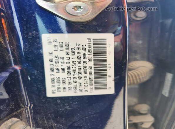 19UUB1F33JA001529 2018 ACURA TLX Blue ძრავის განყოფილების ხედი