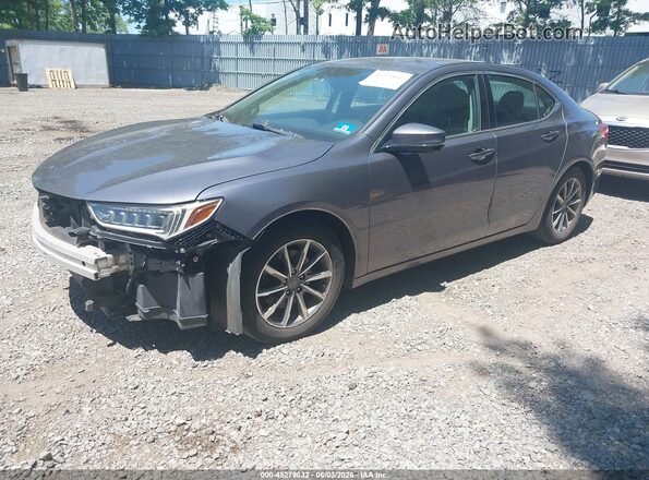 19UUB1F36JA005803 2018 ACURA TLX Gray Առջևի ձախ երեք քառորդ տեսարան