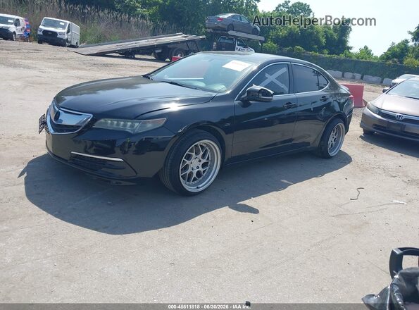 19UUB1F37GA004233 2016 ACURA TLX Black Առջևի ձախ երեք քառորդ տեսարան