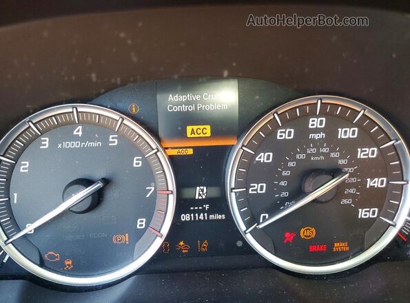 19UUB1F38JA010985 2018 ACURA TLX Black Widok zestawu wskaźników