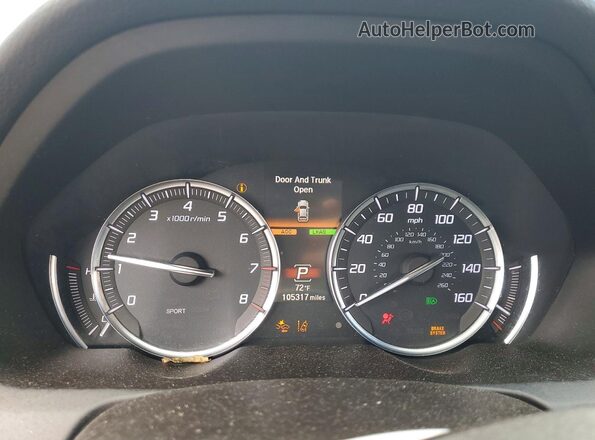 19UUB1F38JA011604 2018 ACURA TLX Gray ხელსაწყოთა პანელის ხედი