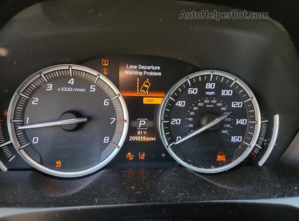 19UUB1F50GA012594 2016 ACURA TLX Black ხელსაწყოთა პანელის ხედი