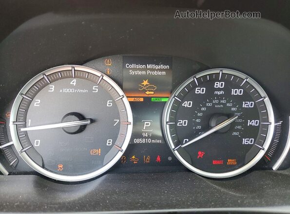 19UUB1F58KA001738 2019 ACURA TLX White Instrument cluster view