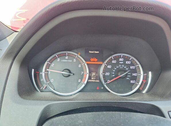 19UUB1F63KA004426 2019 ACURA TLX Red Instrument cluster view