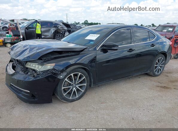 19UUB2F31GA001561 2016 ACURA TLX Black Առջևի ձախ երեք քառորդ տեսարան