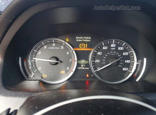 19UUB2F55GA003119 2016 ACURA TLX Black Вид щитка приладів