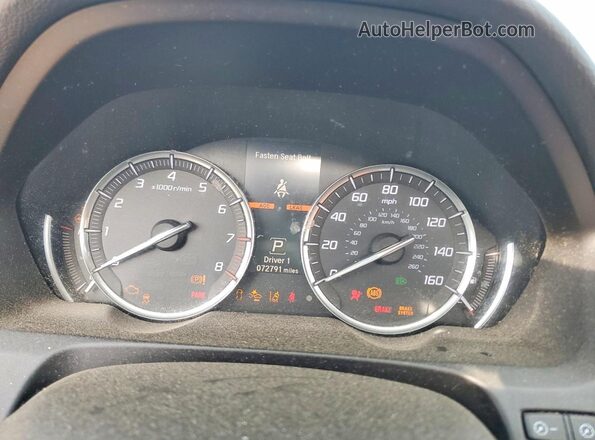 19UUB2F5XJA007500 2018 ACURA TLX Black Вид щитка приладів