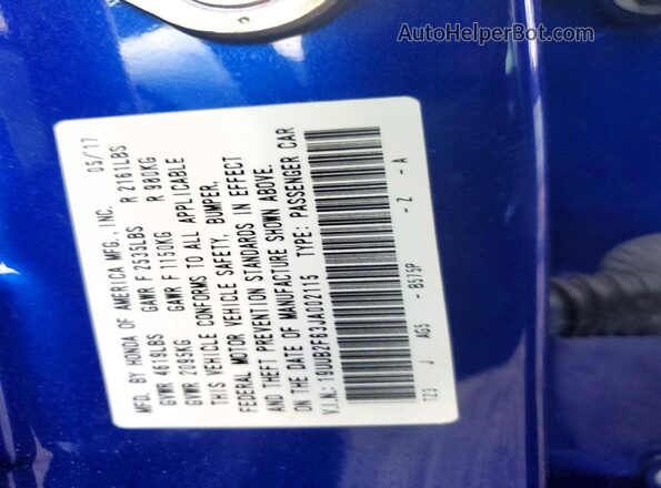 19UUB2F63JA002115 2018 ACURA TLX Blue Widok komory silnika