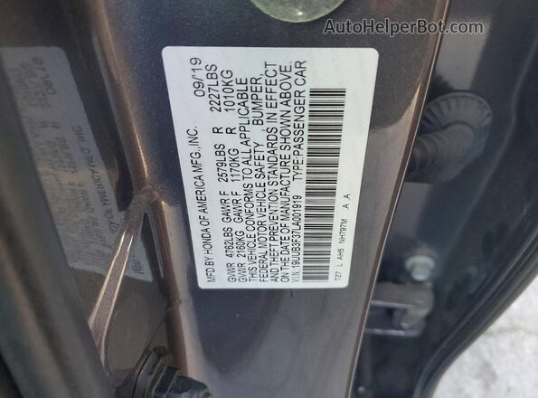 19UUB3F37LA001919 2020 ACURA TLX Gray Vista del compartimento del motor