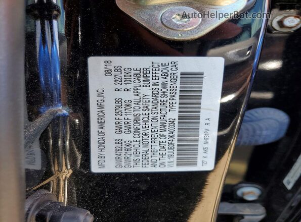 19UUB3F40KA003342 2019 ACURA TLX Black Widok komory silnika