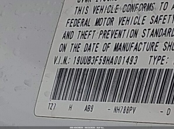 19UUB3F59HA001493 2017 ACURA TLX White Widok komory silnika