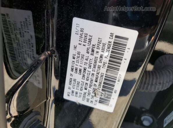 19UUB3F5XHA002863 2017 ACURA TLX Black Вид підкапотного простору
