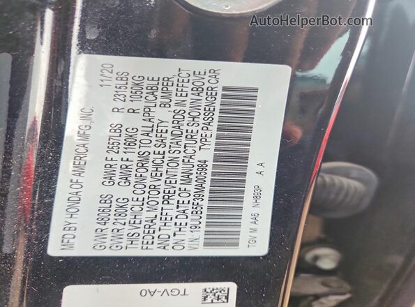 19UUB5F39MA005984 2021 ACURA TLX Black Widok komory silnika