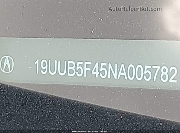 19UUB5F45NA005782 2022 ACURA TLX White 