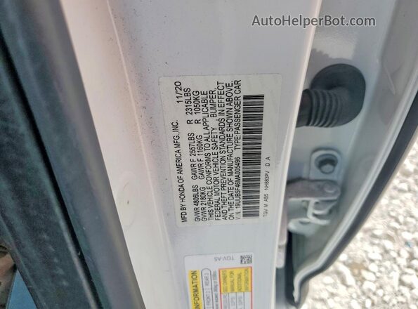 19UUB5F46MA005496 2021 ACURA TLX White Vista del compartimento del motor