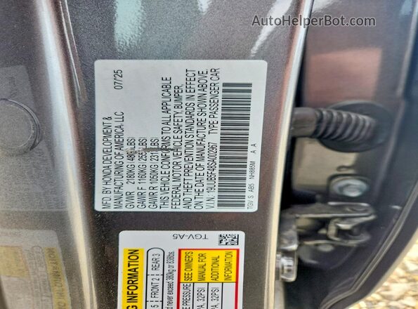 19UUB5F48SA002967 2025 ACURA TLX Gray ძრავის განყოფილების ხედი