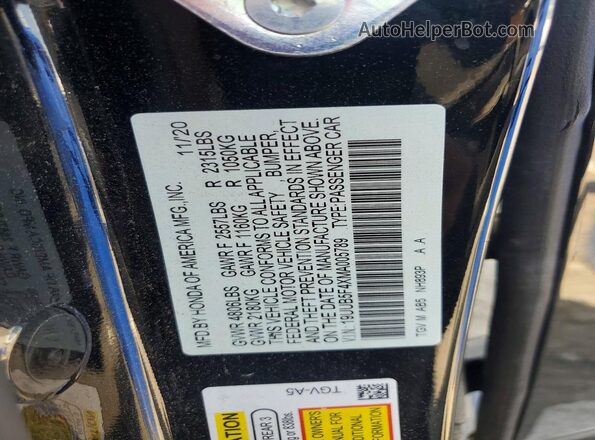 19UUB5F4XMA005789 2021 ACURA TLX Black 