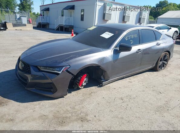 19UUB5F58MA007078 2021 ACURA TLX Gray Vista tres cuartos delantera izquierda
