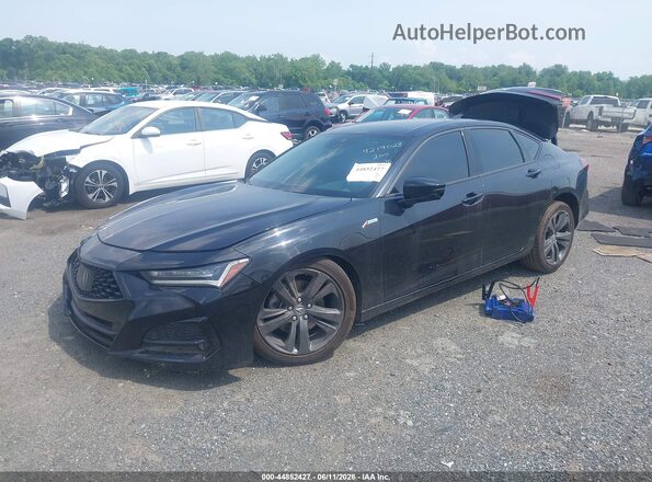 19UUB5F5XMA008328 2021 ACURA TLX Black Առջևի ձախ երեք քառորդ տեսարան