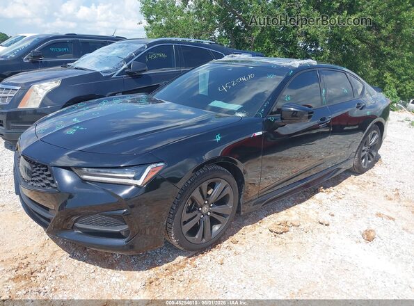 19UUB6F58MA009760 2021 ACURA TLX Black წინა მარცხენა ხედი სამი მეოთხედიდან