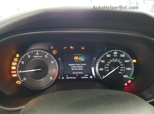 19UUB6F61MA003128 2021 ACURA TLX White ხელსაწყოთა პანელის ხედი