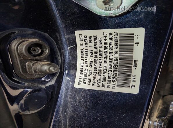 19XFC1F30ME007374 2021 HONDA CIVIC Black 