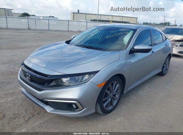 19XFC1F32KE015053 2019 HONDA CIVIC Silver წინა მარცხენა ხედი სამი მეოთხედიდან