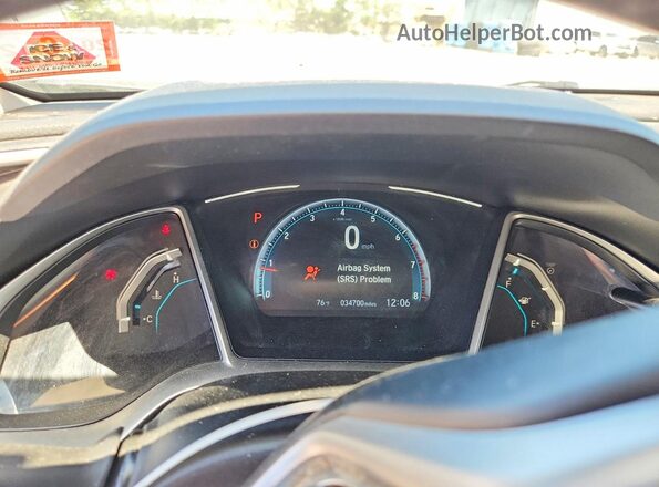 19XFC1F36KE207236 2019 HONDA CIVIC White Սարքավորումների վահանակի տեսք