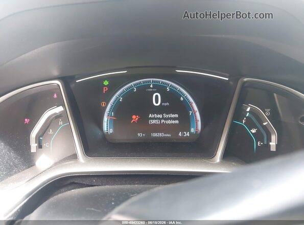 19XFC1F37KE208461 2019 HONDA CIVIC Gray Widok tylnych siedzeń