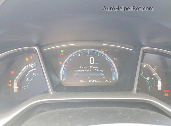 19XFC1F37LE212995 2020 HONDA CIVIC Blue ხელსაწყოთა პანელის ხედი