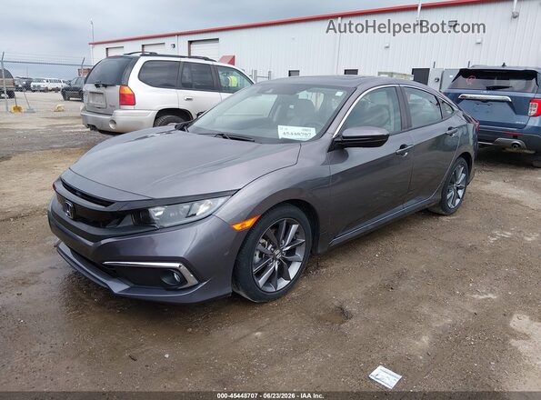 19XFC1F37ME003886 2021 HONDA CIVIC Gray Առջևի ձախ երեք քառորդ տեսարան