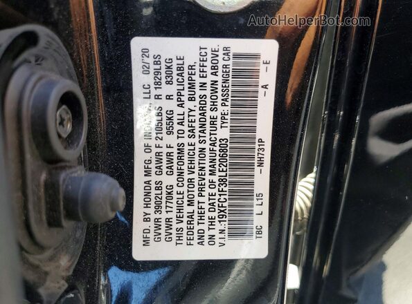 19XFC1F38LE206803 2020 HONDA CIVIC Черный 