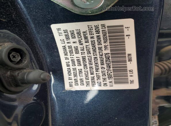 19XFC1F44HE204076 2017 HONDA CIVIC Blue 