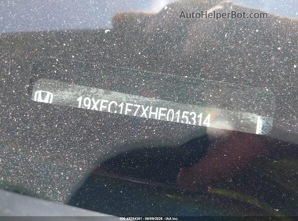 19XFC1F7XHE015314 2017 HONDA CIVIC Black 