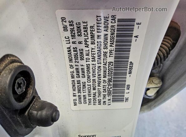 19XFC1F96LE020729 2020 HONDA CIVIC White 