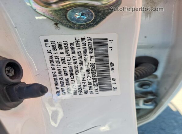 19XFC1F97GE036606 2016 HONDA CIVIC White Вид підкапотного простору