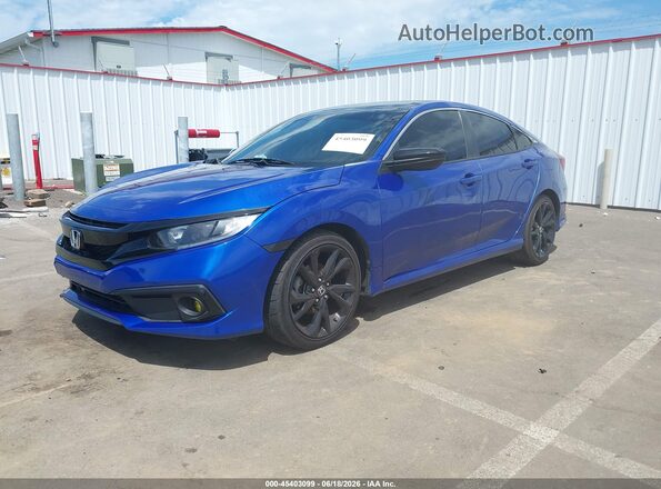 19XFC2E82LE025232 2020 HONDA CIVIC Blue Առջևի ձախ երեք քառորդ տեսարան