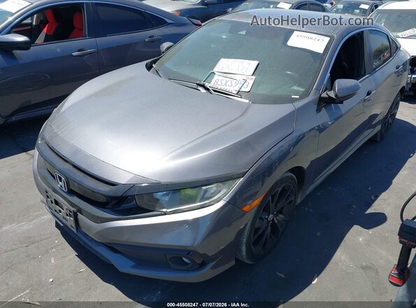 19XFC2E87LE022388 2020 HONDA CIVIC Gray წინა მარცხენა ხედი სამი მეოთხედიდან