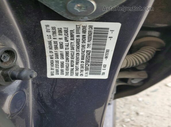 19XFC2F50GE024428 2016 HONDA CIVIC Gray 