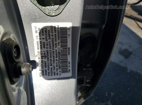 19XFC2F52HE060168 2017 HONDA CIVIC Silver Widok komory silnika
