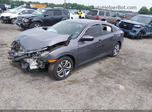 19XFC2F52HE205144 2017 HONDA CIVIC Gray Առջևի ձախ երեք քառորդ տեսարան